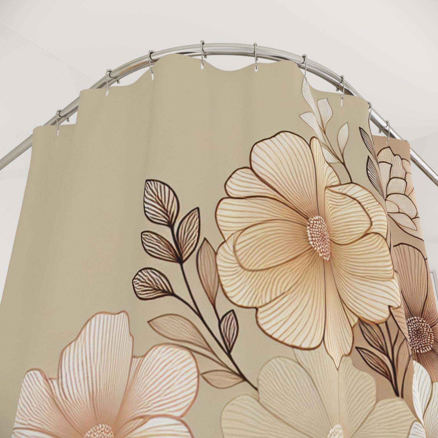 Floral Elegance Shower Curtain - Vintage Flower Design for Chic Bathrooms
