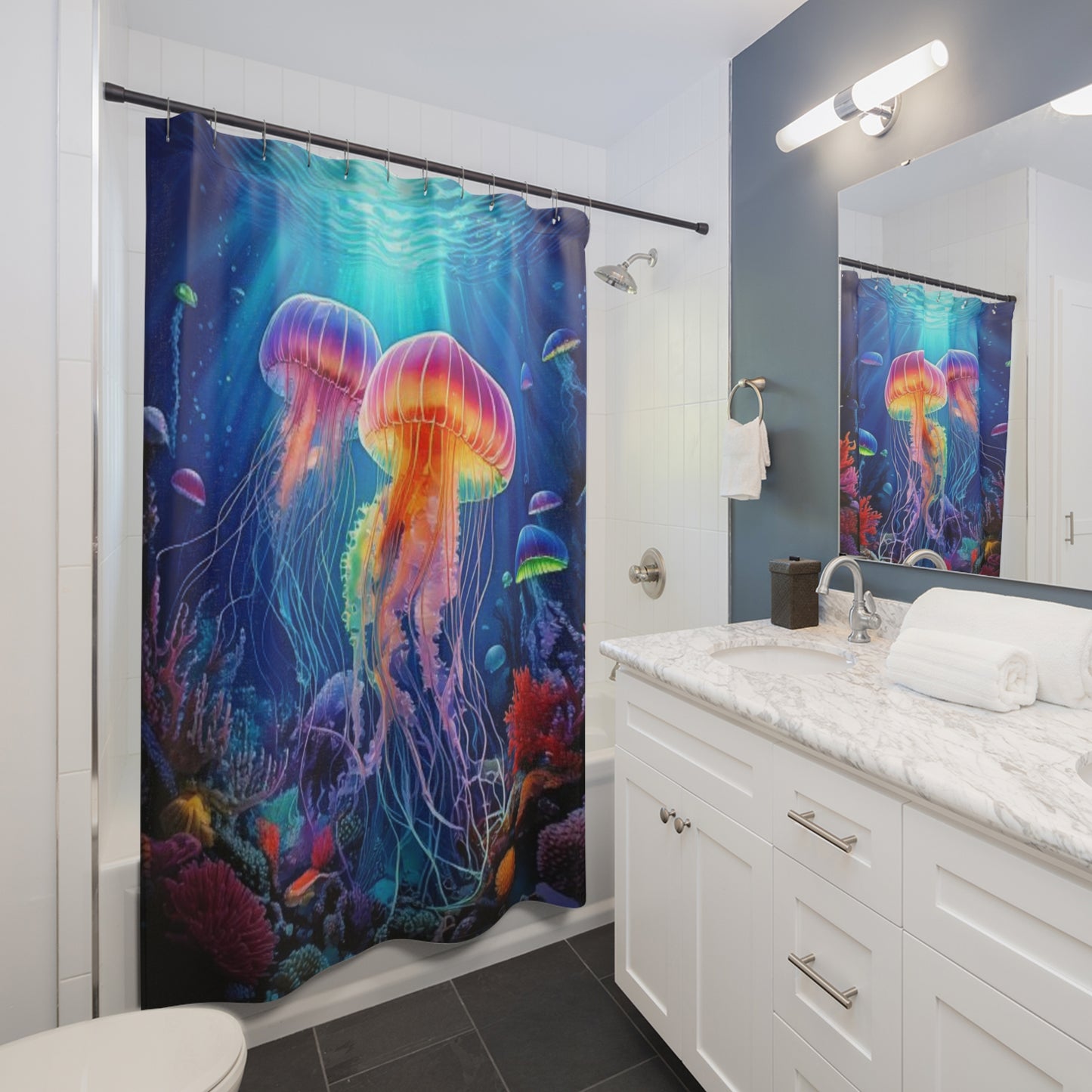Simple Alluring Style Jelly Up Shower Curtains