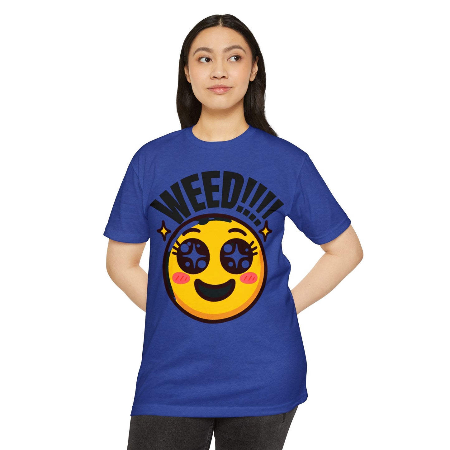 Fun Weed Smiley Face T-Shirt for Cannabis Lovers
