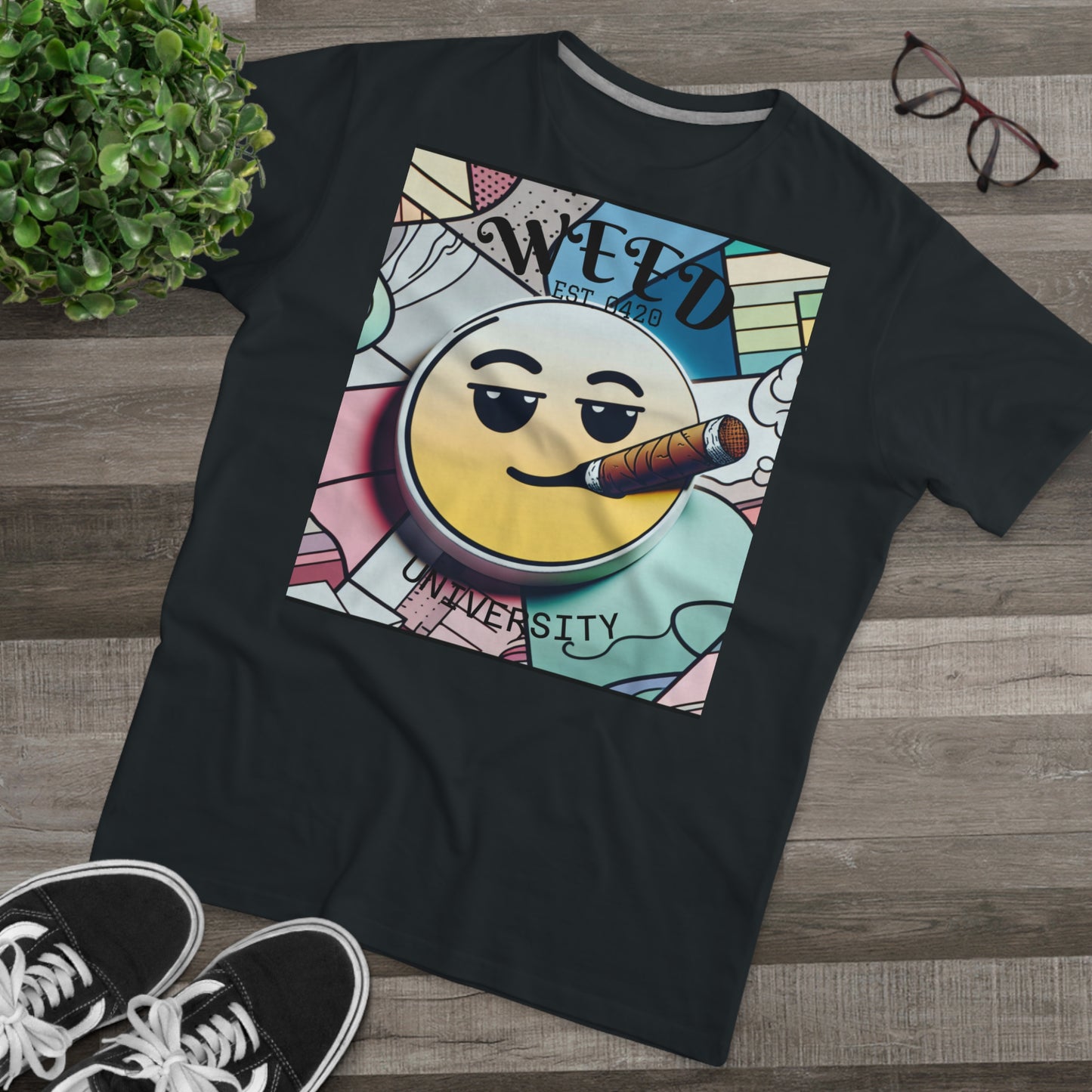 Cozy Weed University Tee - Modern Fit Cannabis T-Shirt for Fun Lovers