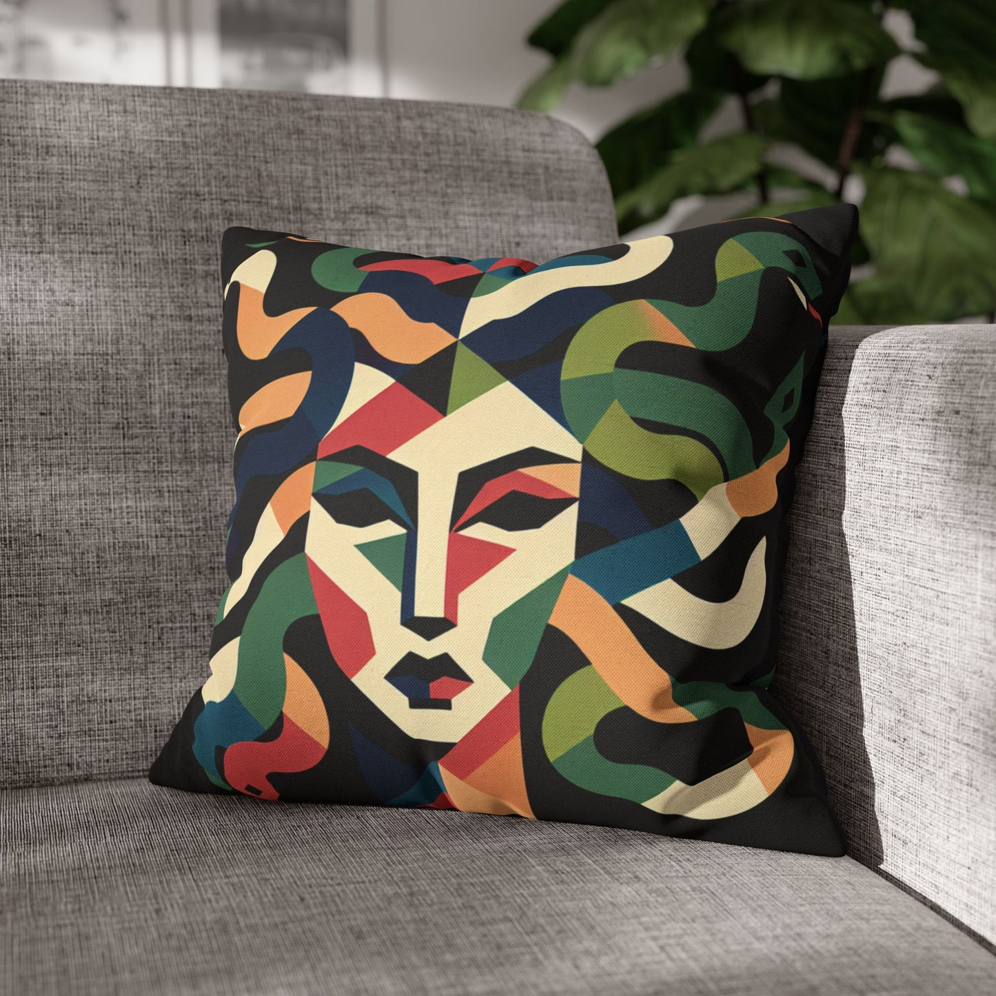 Spun Polyester Square Pillowcase