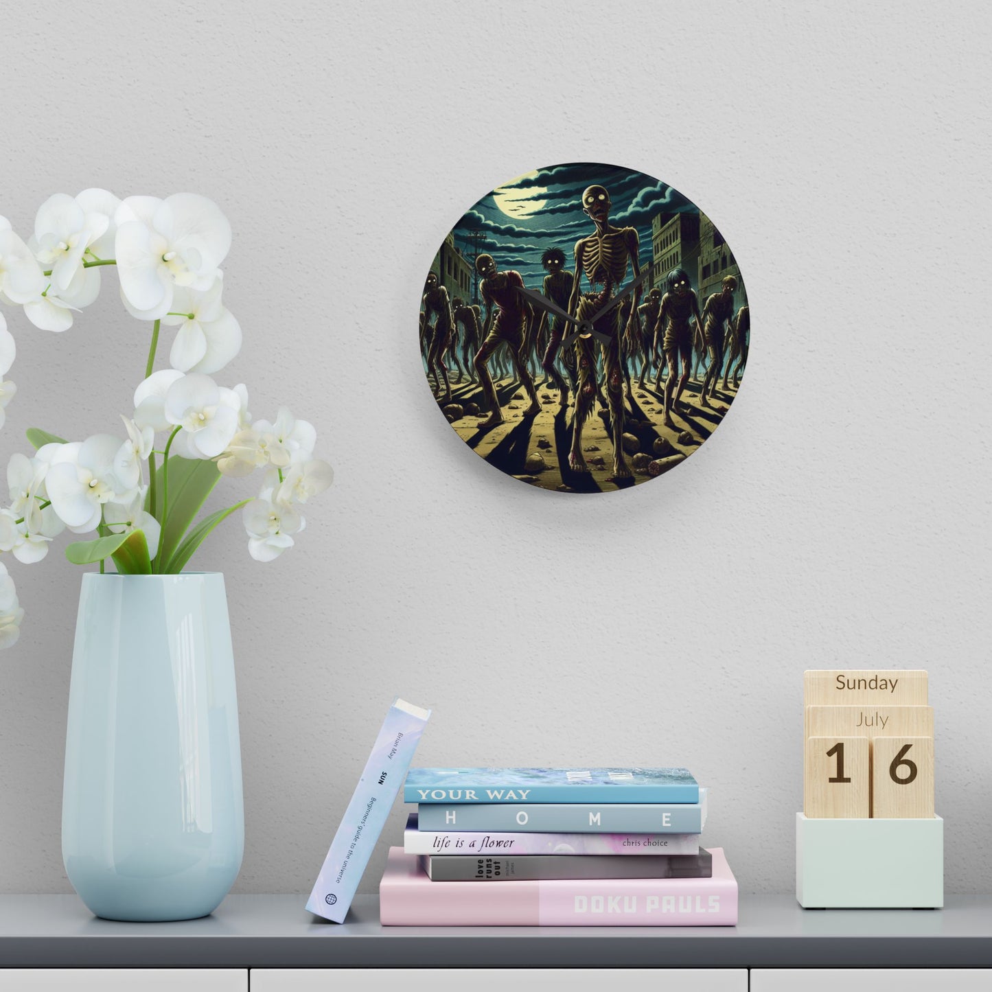 Yummy Zombies Acrylic Wall Clock