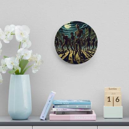 Yummy Zombies Acrylic Wall Clock