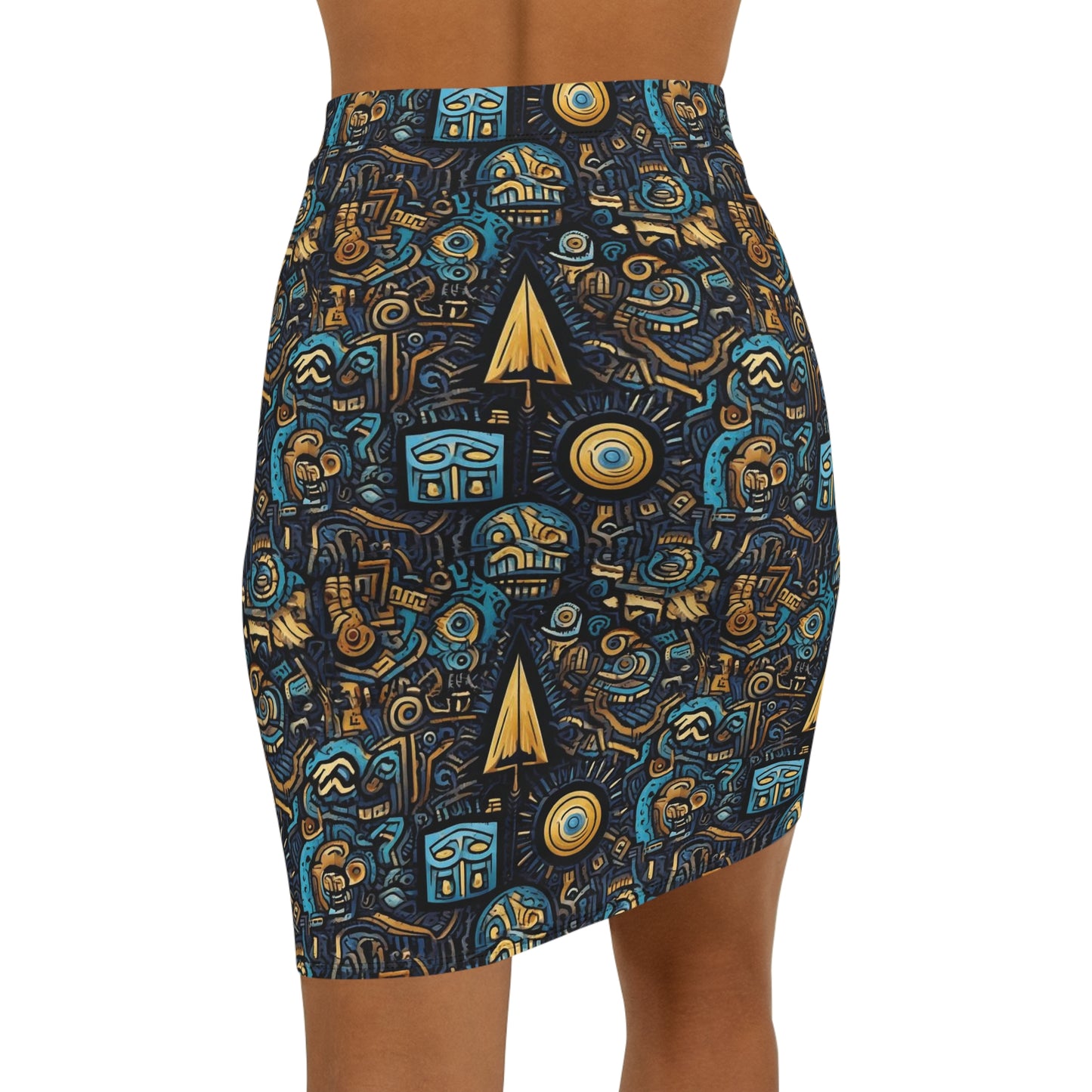 Women's Mid-Waist Pencil Skirt (AOP)