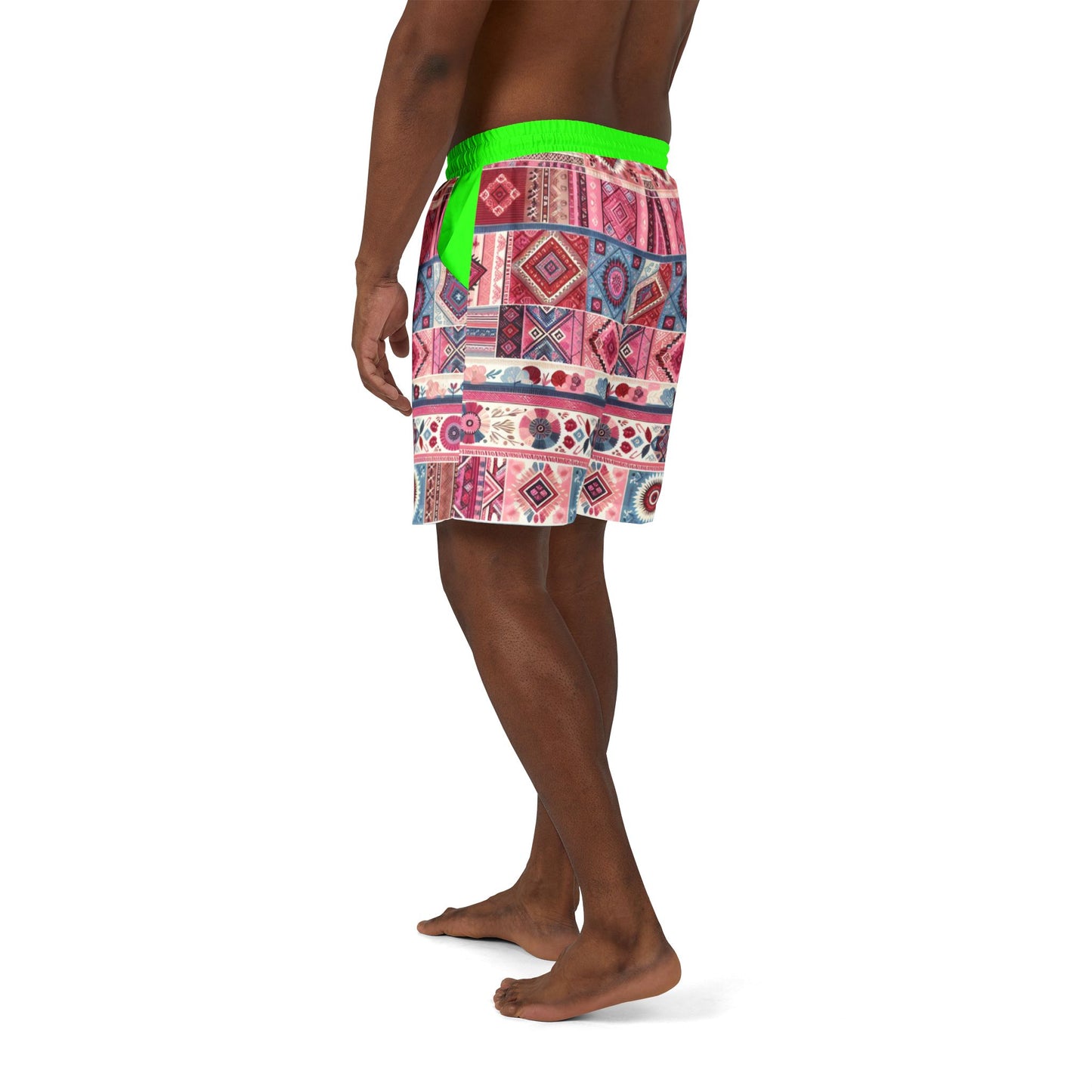 Vibrant Unisex Swim Shorts - Colorful Geometric Patterns for Summer Fun