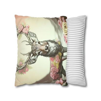 Deertastic Faux Suede Square Pillowcase