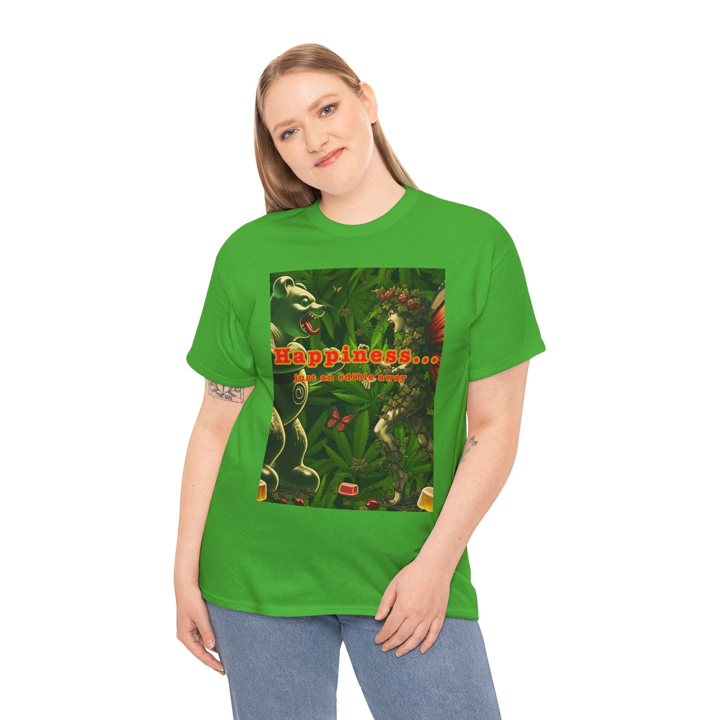 Happiness Jungle Unisex Heavy Cotton Tee, Graphic T-Shirt, Nature Lover Gift, Summer Wardrobe Essential, Unisex Casual Wear