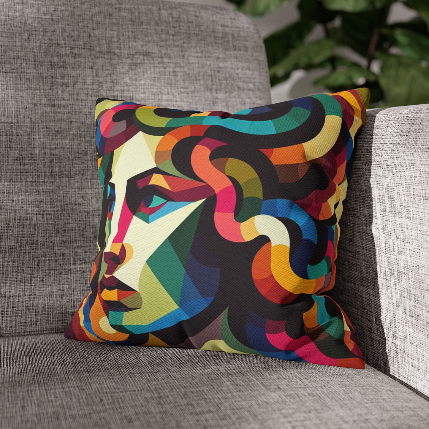 Spun Polyester Square Pillowcase