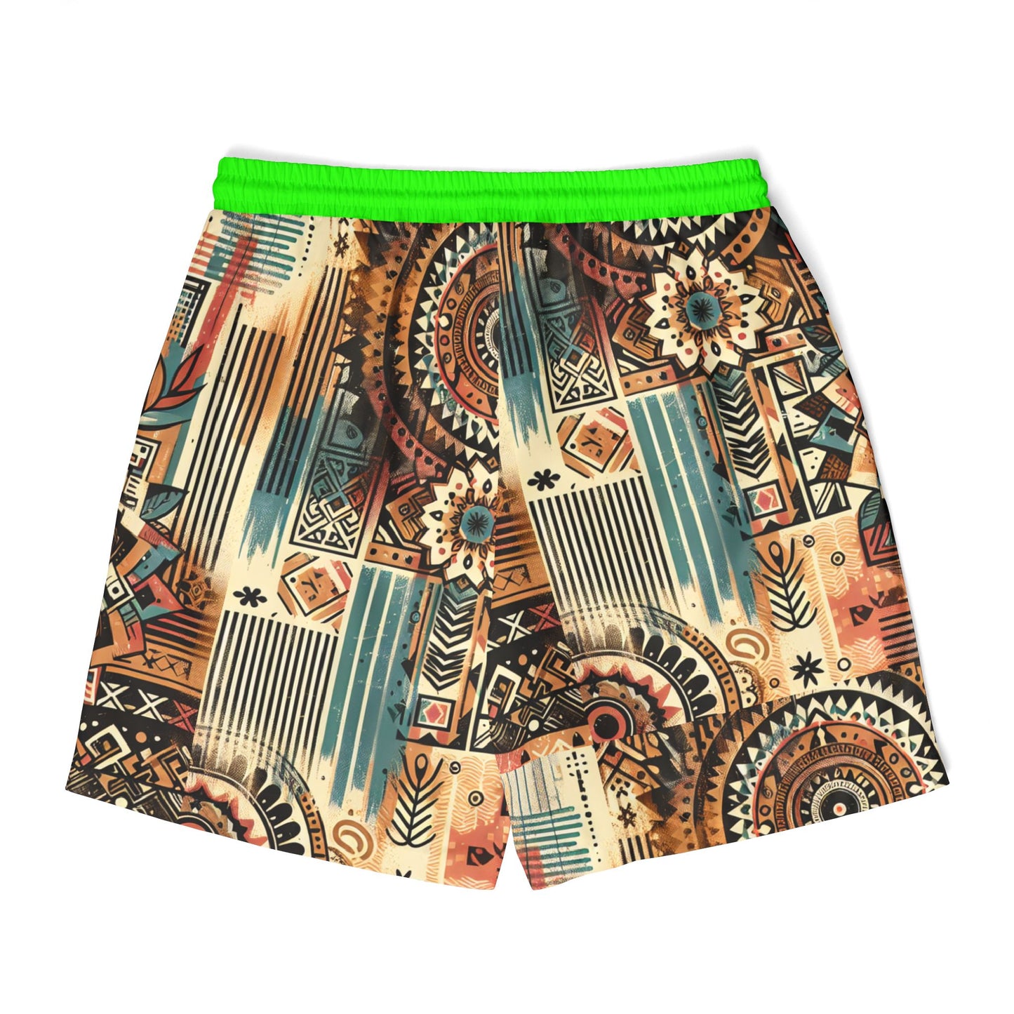 Bohemian Pattern Unisex Swim Shorts - Colorful Beachwear for Summer Adventures