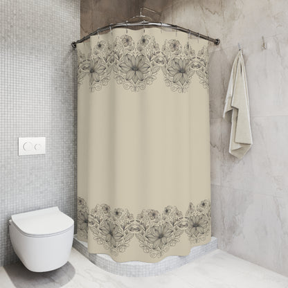 Elegant Floral Shower Curtain - Vintage Botanical Design
