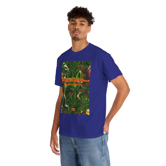Happiness Jungle Unisex Heavy Cotton Tee, Graphic T-Shirt, Nature Lover Gift, Summer Wardrobe Essential, Unisex Casual Wear