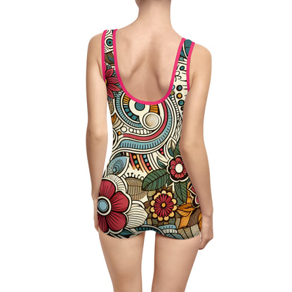 Boho Floral Vintage Women&#039;s Swimsuit - Retro Chic Swimwear