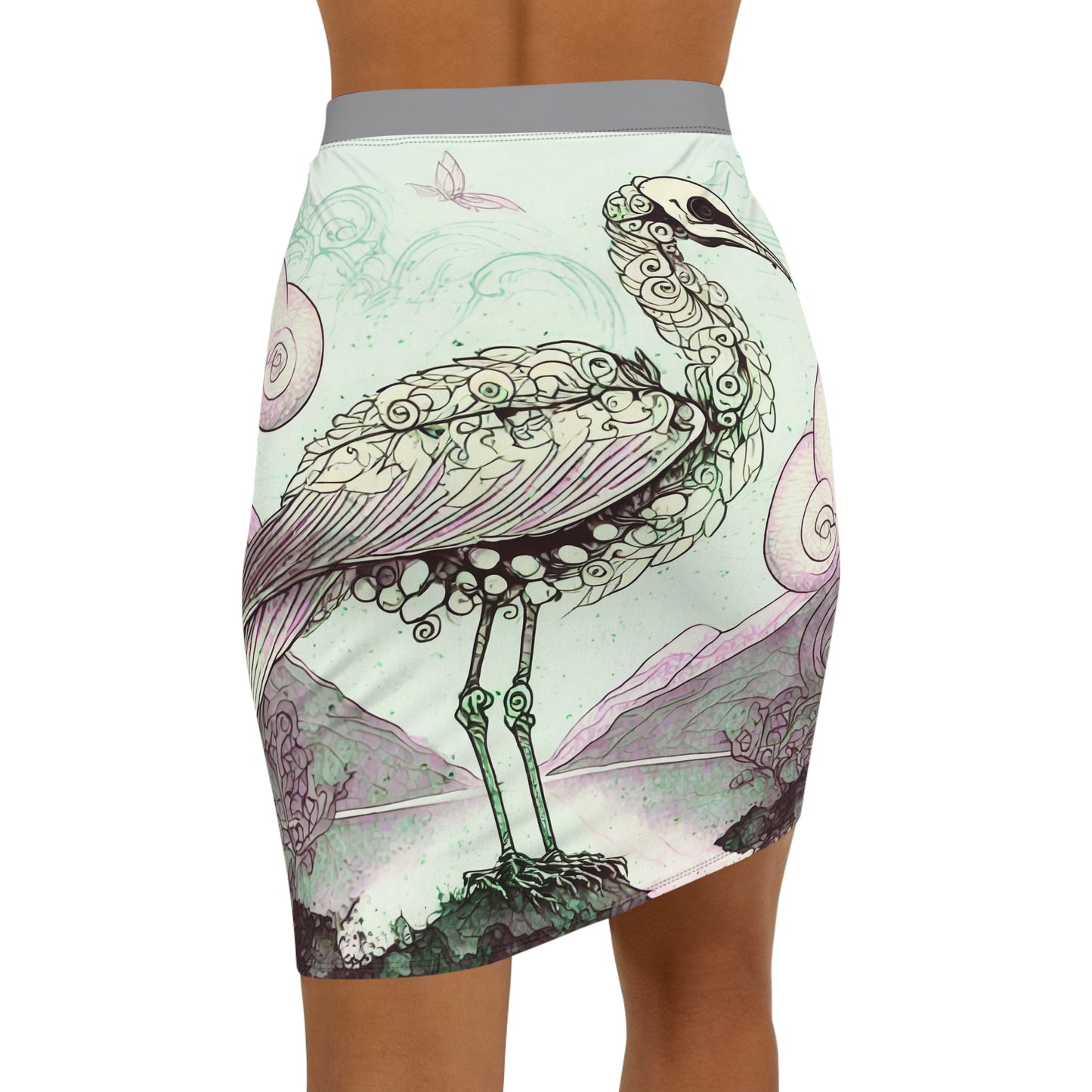 Women's Mid-Waist Pencil Skirt (AOP)