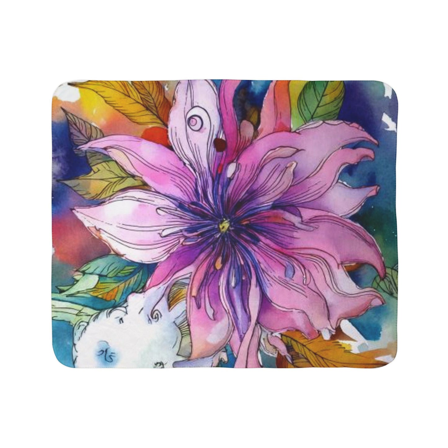 Flower Power Sherpa Blanket