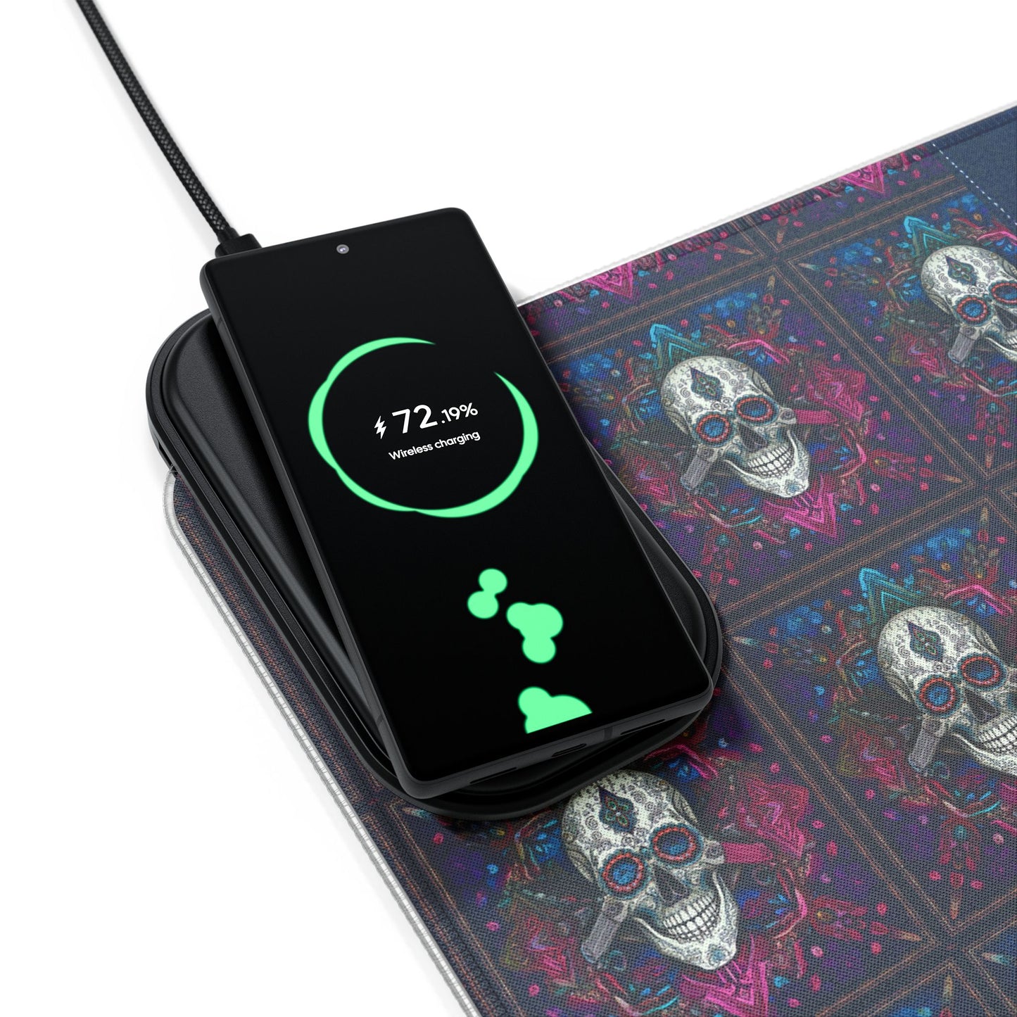 Skull Magic LED Gaming Mouse Pad, Wireless Charging