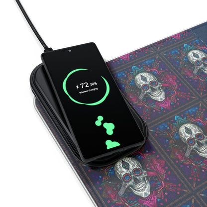 Skull Magic LED Gaming Mouse Pad, Wireless Charging