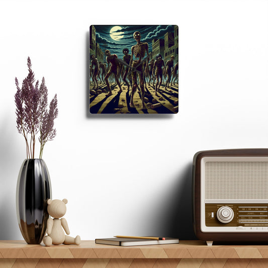 Yummy Zombies Acrylic Wall Clock