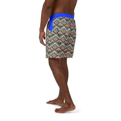 Colorful Unisex Swim Shorts with Geometric Design for Summer Fun