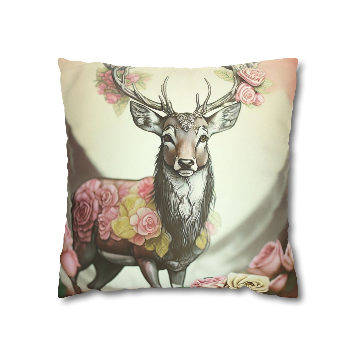 Deertastic Faux Suede Square Pillowcase