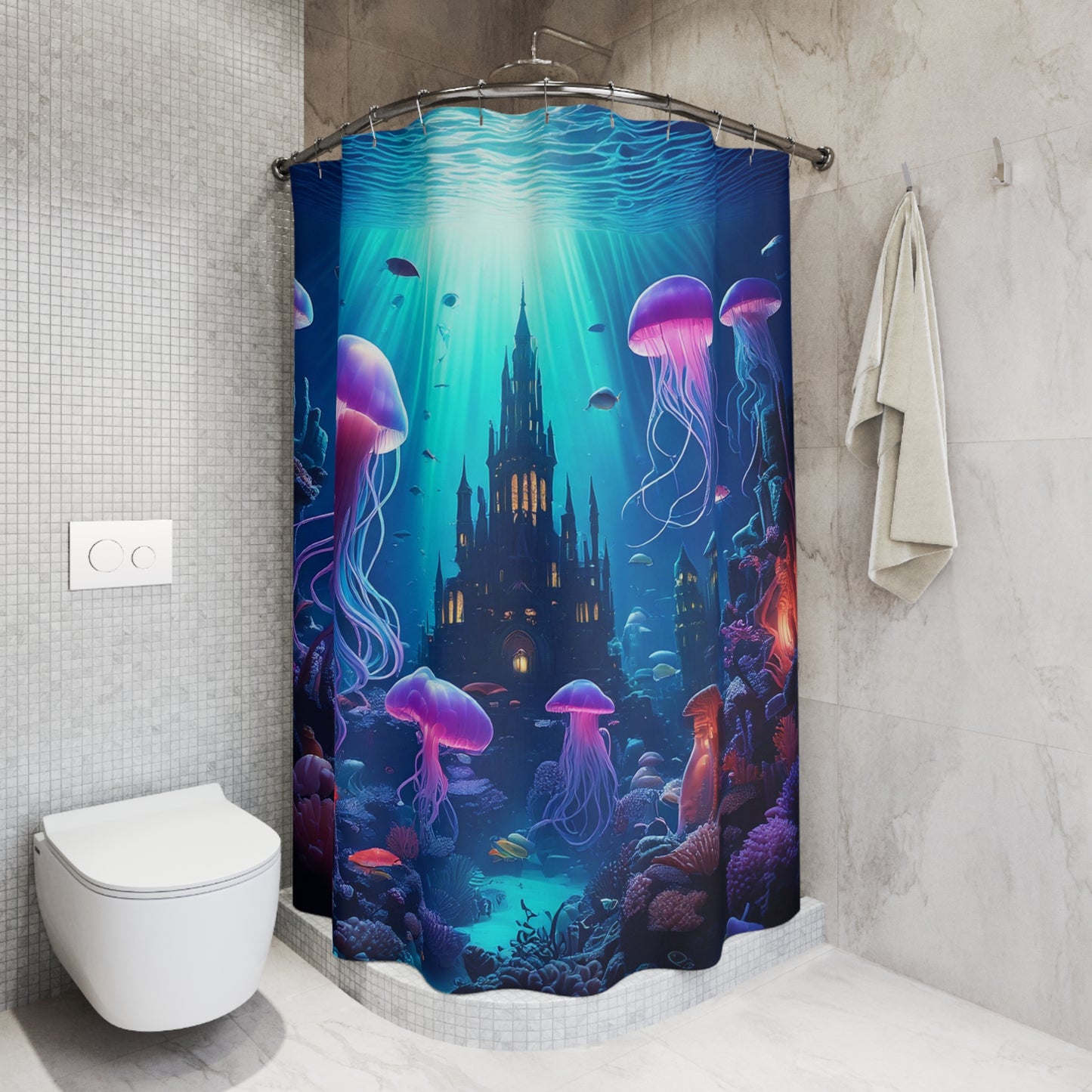 Simple Alluring Style Jelly World Shower Curtains