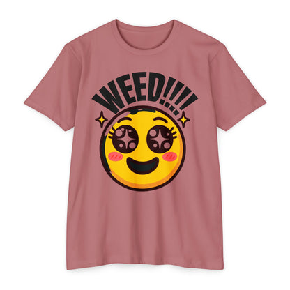 Fun Weed Smiley Face T-Shirt for Cannabis Lovers
