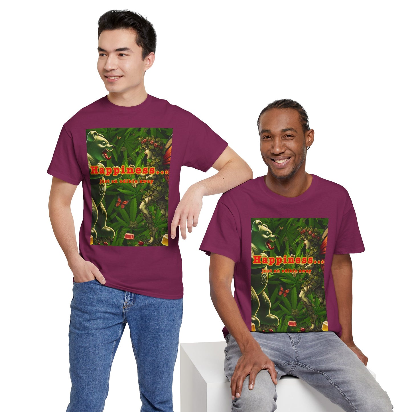 Happiness Jungle Unisex Heavy Cotton Tee, Graphic T-Shirt, Nature Lover Gift, Summer Wardrobe Essential, Unisex Casual Wear