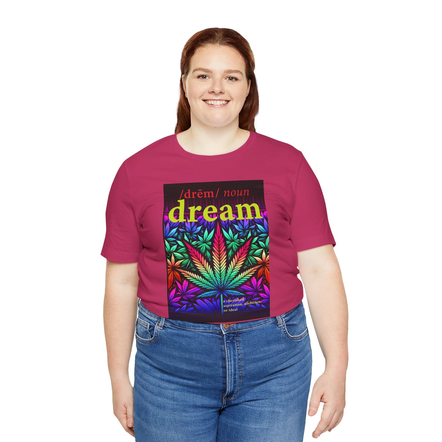 Dream Inspired Unisex Jersey Tee - Vibrant Cannabis Graphic T-Shirt