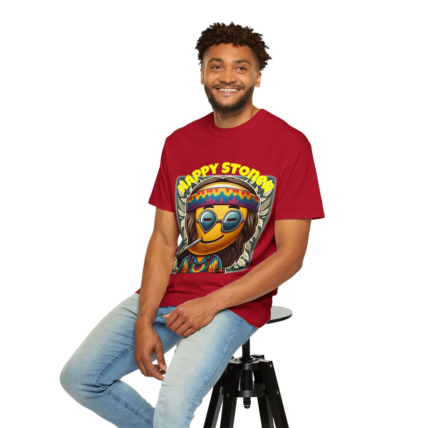 Happy Stoner Unisex Garment-Dyed T-Shirt | Chill Vibe Tee for Budding Enthusiasts