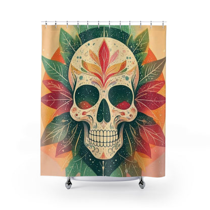 Skeletal Bloom Shower Curtains