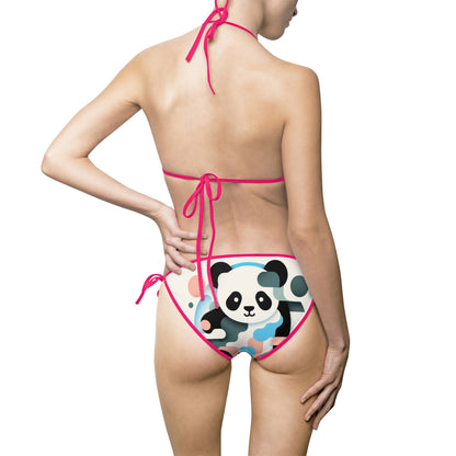Adorable Panda Print Women's Bikini Swimsuit - Fun Summer Swimwear