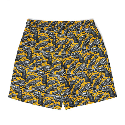 Fun Gun Print Unisex Swim Shorts - Stylish Beachwear for Summer Vibes