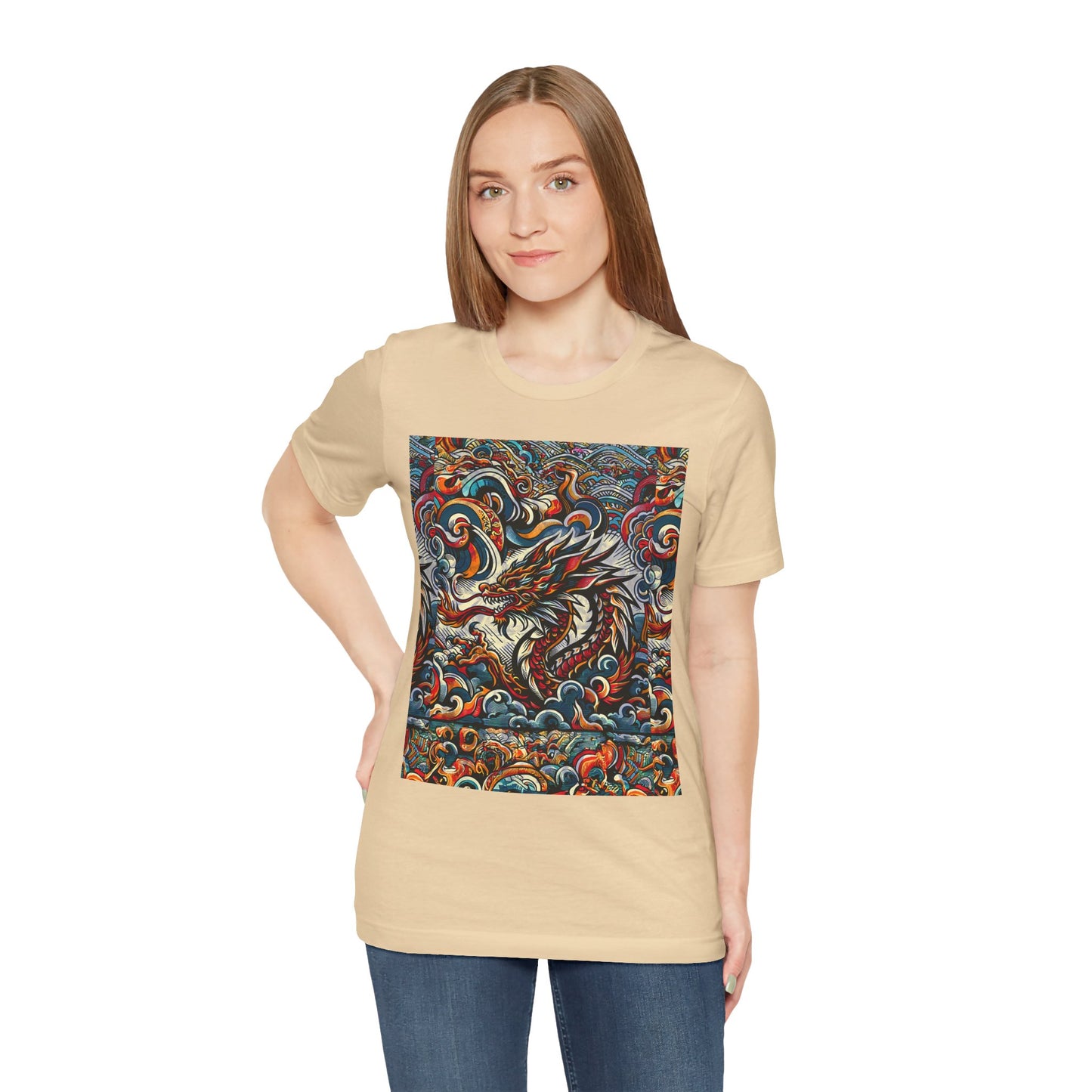 Vibrant Dragon Graphic Tee - Unisex Jersey Short Sleeve Shirt