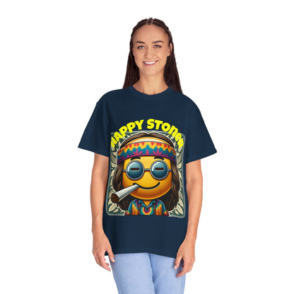 Happy Stoner Unisex Garment-Dyed T-Shirt | Chill Vibe Tee for Budding Enthusiasts