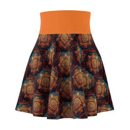 Azteca Women's Skater Skirt (AOP)