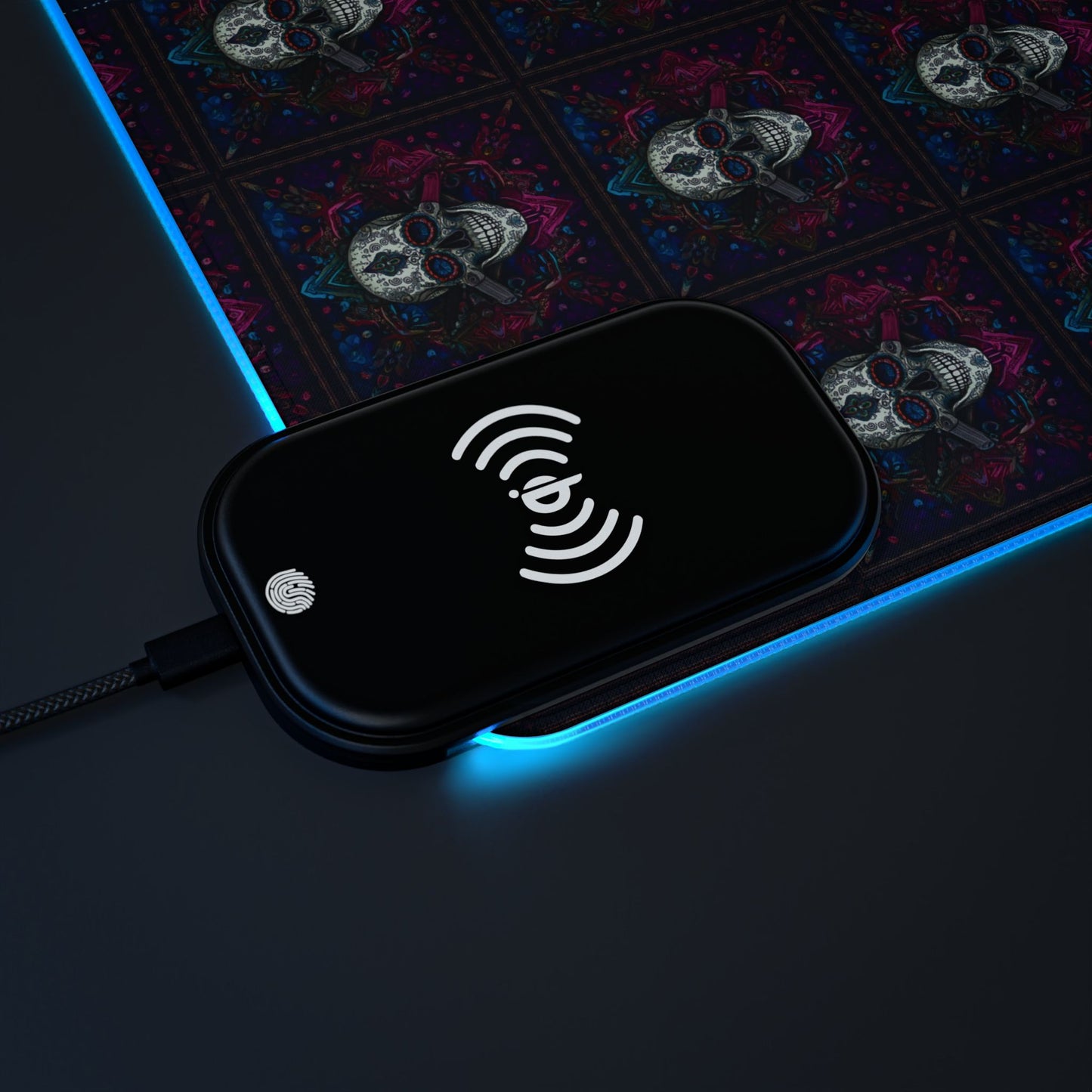 Skull Magic LED Gaming Mouse Pad, Wireless Charging