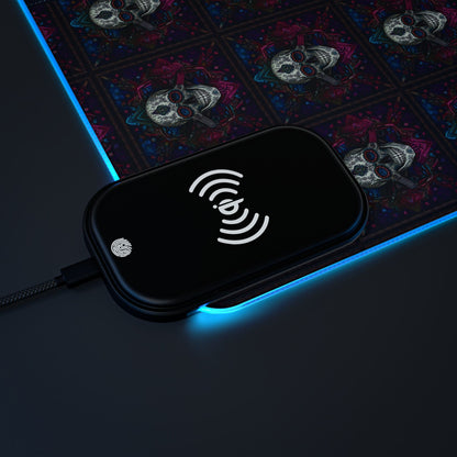 Skull Magic LED Gaming Mouse Pad, Wireless Charging