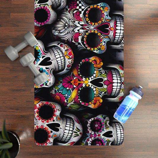 Sugar Skull Gothic Rubber Yoga Mat