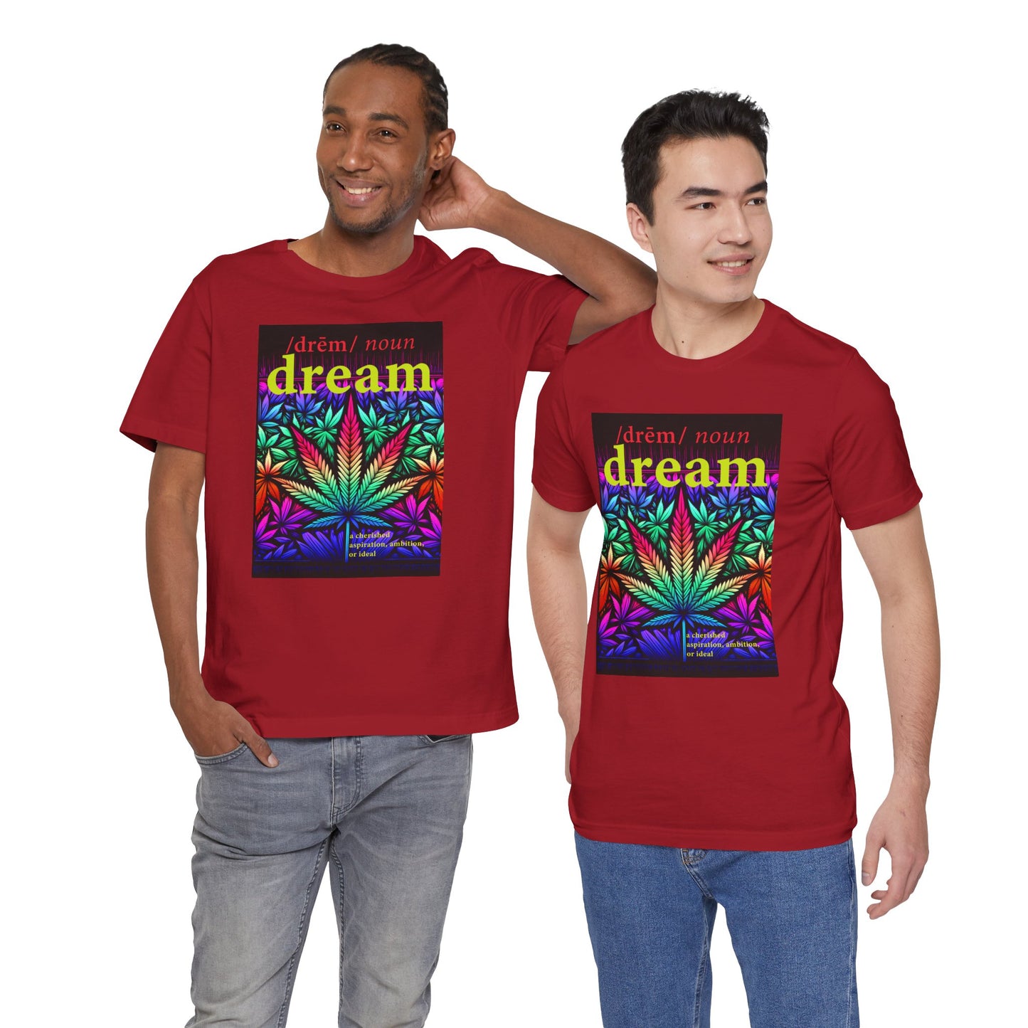 Dream Inspired Unisex Jersey Tee - Vibrant Cannabis Graphic T-Shirt