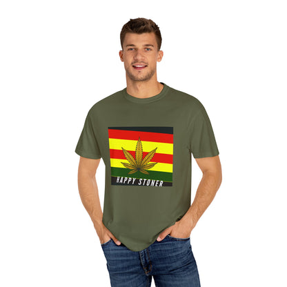 Happy Stoner Unisex Garment-Dyed T-shirt - Chill Vibes for Cannabis Enthusiasts