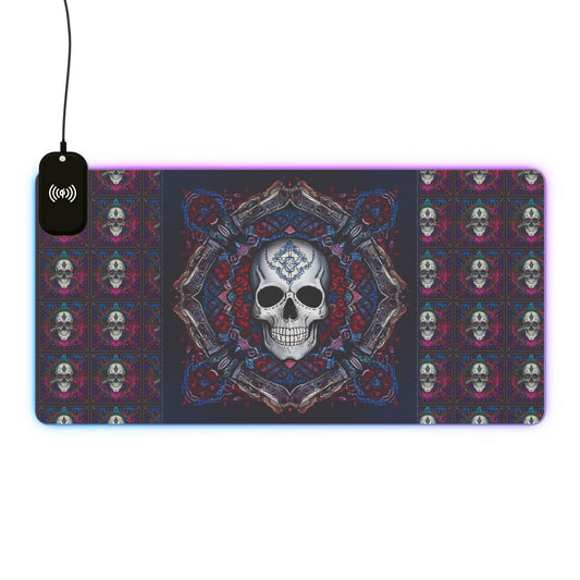 Skull Magic LED Gaming Mouse Pad, Wireless Charging
