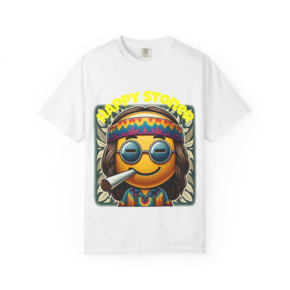 Happy Stoner Unisex Garment-Dyed T-Shirt | Chill Vibe Tee for Budding Enthusiasts