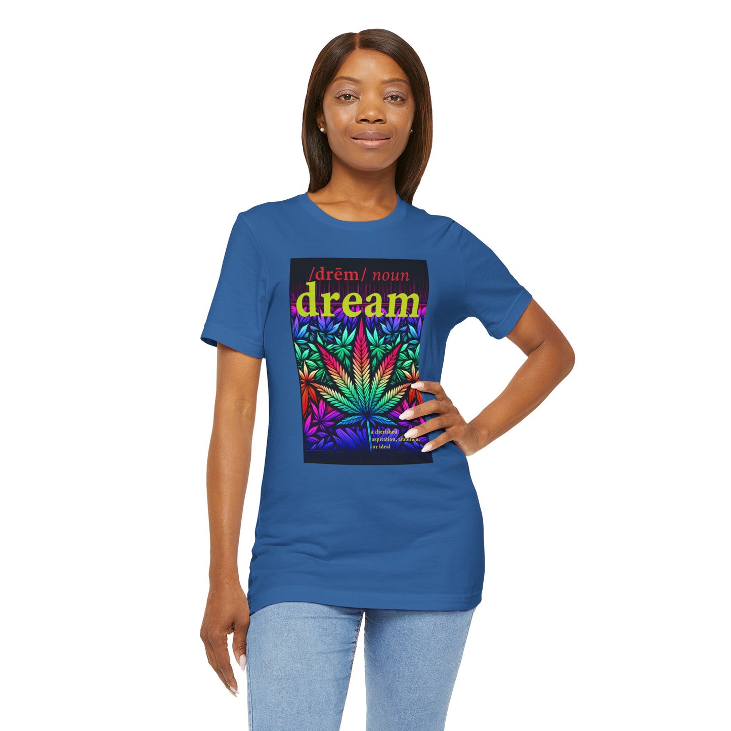 Dream Inspired Unisex Jersey Tee - Vibrant Cannabis Graphic T-Shirt