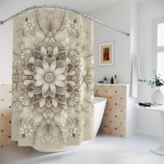 Elegant Floral Shower Curtain – Boho Chic Bathroom Decor