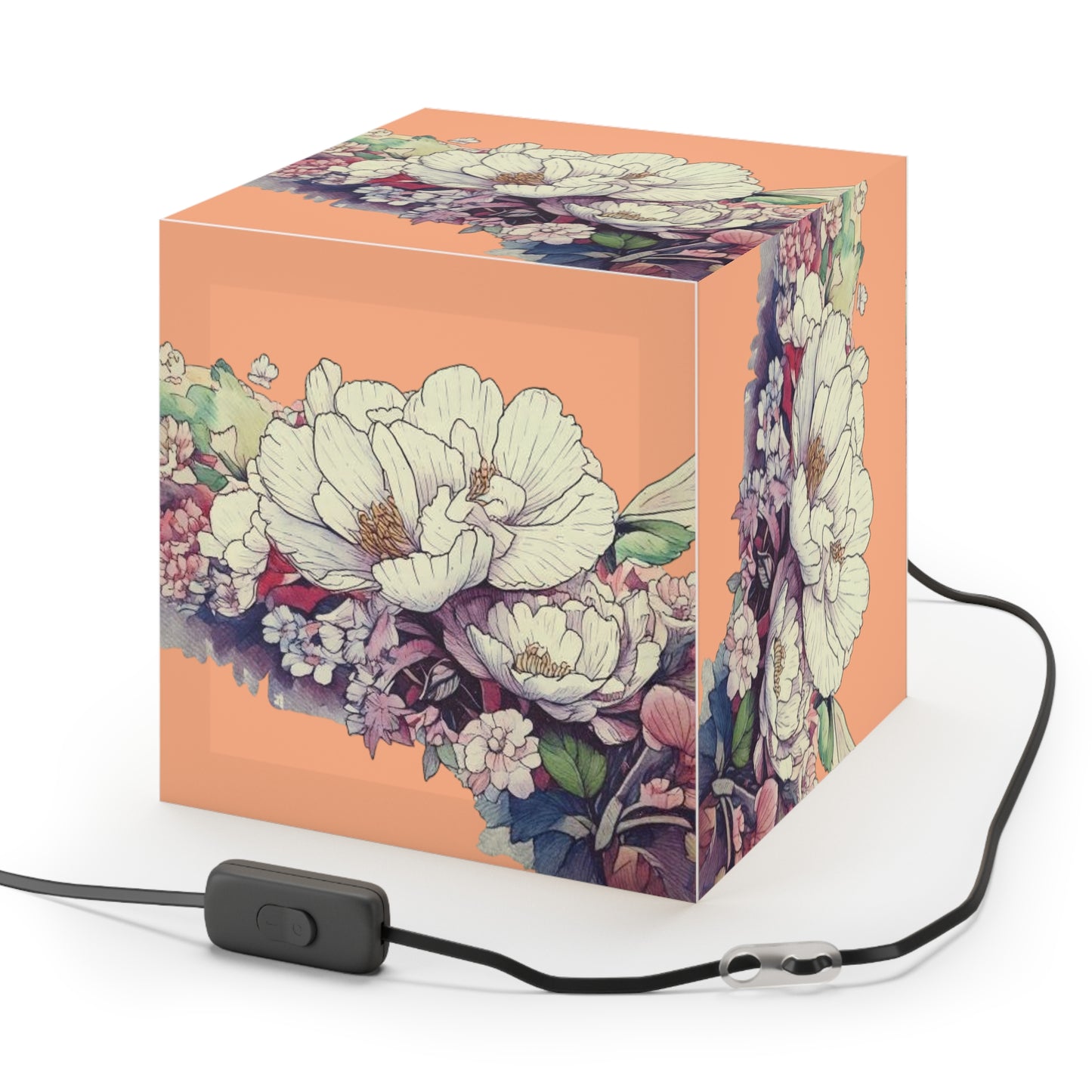Exotic Flower Light Cube Lamp
